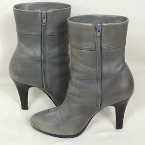 Cole Haan Gray Leather Ankle Heeled Booties